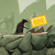 The crow and the gray crow stand in front of the Death's Door in Death's Door, one of the best games of 2021.